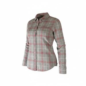 Faherty Women's 97% Cotton Plaid Button Down Gray Size Medium